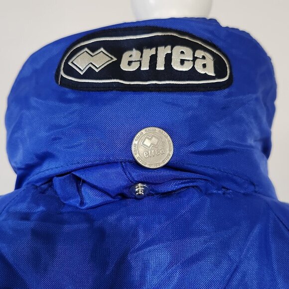 Errea Italia Men's SZ XL Blue Full Zip Pockets Quilted Lined Hood Winter Jacket - Picture 12 of 16